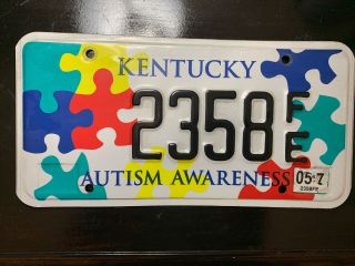 Kentucky (ky) Autism Awareness License Plate Rare