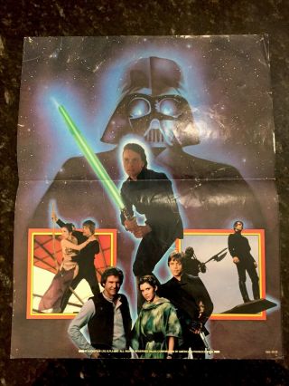 Rare Vintage 1983 Star Wars Return Of The Jedi Promo Poster Promotional