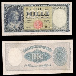 Italy - 1000 Lire 1947 - P 83 - Rare