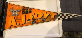 Cool Vintage Aj Foyt Pennant 4 Time Indy 500 Winner 17 Inches Long Rare