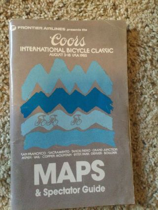 Coors Classic 1985 Maps And Spectator Guide Rare