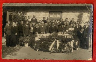 Antique Post Mortem Man In Casket Vintage Funeral Photo Postcard 249