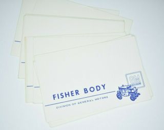 RARE Vintage Fisher Body / General Motors Blank Employee Business / Note Card 2