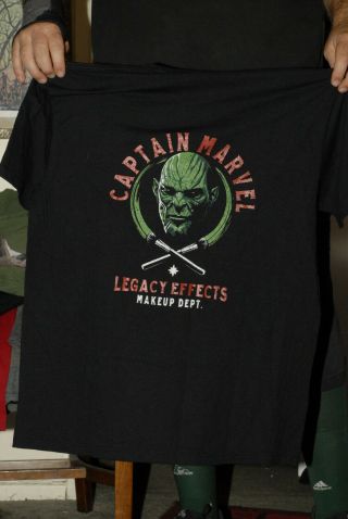Captain Marvel Movie Crew T Shirt Skrull Dept Legacy Effects Mega Rare Xl Nm