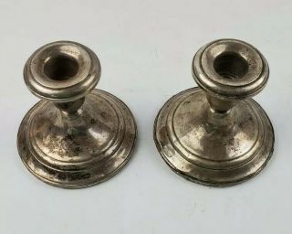 2 Frank M.  Whiting Sterling Silver Candlesticks Weighted Reinforced