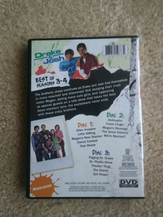 Nickeloden Drake & Josh - Best Of Seasons 3 - 4 DVD Rare 2