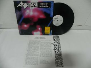 Anthrax - Sound Of White Noise Rare 1993 Korea Vinyl Lp W/insert / Near