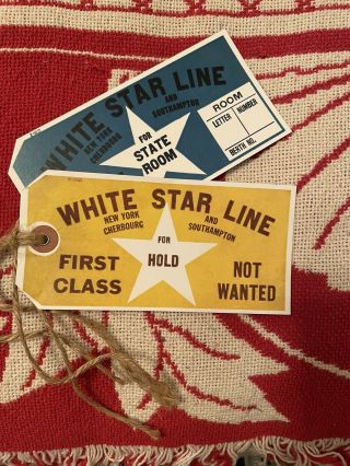 White Star Line Titanic First Class Luggage Tags Rare Circa 1912 Style Tags