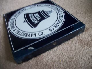 EARLY ENGLAND TELEPHONE & TELEGRAPH CO.  PORCELAIN FLANGE SIGN - RARE and 3