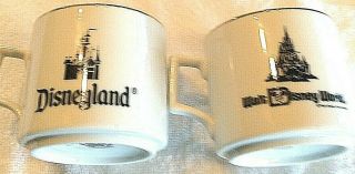 2 Disneyland Disney World Sleeping Beauty Castle Coffee Mugs Vintage Japan