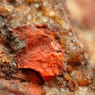 Minium Red - Orange Crust On Matrix Rare Stribro,  Czech Republic