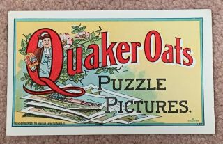 Antique Paper Dolls 1900 Quaker Oats Puzzle Pictures Booklet – Complete Uncut
