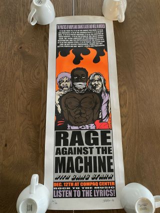 1999 Rage Against The Machine Poster Signed By Jermaine Rodgers 150/150 Rare