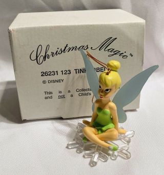 Disney Grolier Tinkerbell From Peter Pan Snowflake Ornament Rare Vtg Cute