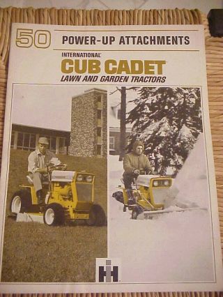 Rare Ih 50 Power - Up Attachments International Cub Cadet Lawn & Garden Tractor
