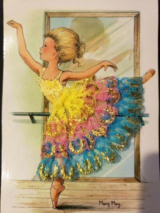 Rare Vintage Marin Chiclana Spanish Mary May Watercolor Lace Ballerina Postcard