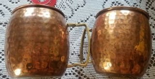 2 Hammered Antique Finish Copper Moscow Mule Mugs -