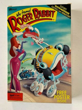 Who Framed Roger Rabbit Walt Disney Apple Ii 5 1/4 " Rare Vintage Game 1988