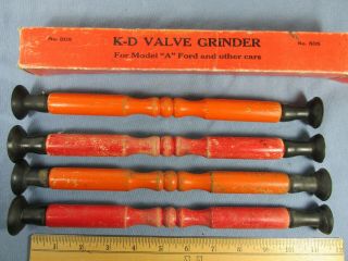 Four Antique K - D Tool 505 Valve Grinders For Model " A " Ford With One Box Only