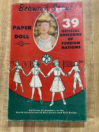 Vintage Brownie Girl Scout Paper Doll Set (foreign Nations).  Nib.