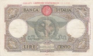 100 LIRE FINE BANKNOTE FROM ITALIAN EAST AFRICA 1938 PICK - 2a VERY RARE 2