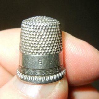 Antique Ketcham & Mcdougall Sterling Silver Thimble Size 9