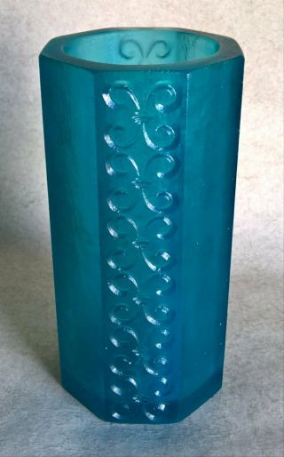 Vintage / Mid Century Modern “sascha Brastoff” Molded Blue Resin Vase