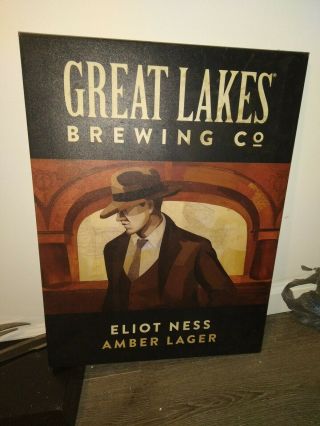 Vintage Great Lakes Brewing Company Eliot Ness Amber Lager Poster.  Rare