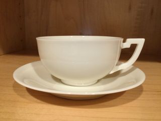 Antique American Lenox Belleek Tea Cups & Saucers Oriental White Porcelain - 1906