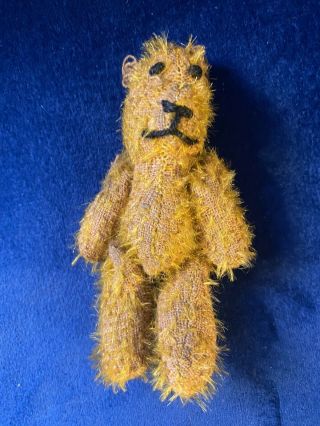 Antique Vintage Mohair Teddy Bear Toy Articulated Movable Arms Legs 3”