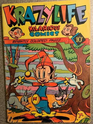 Krazy Life Comics 1 Fox 1945 First & Last Issue Nutty Humor Rare To