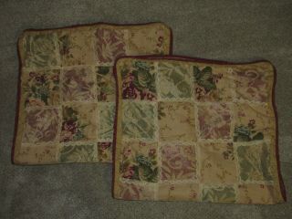 Jc Penny Home Patchwork Quilted Lace Floral Pillow Shams Covers King Size