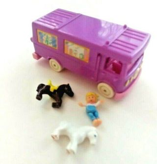 1994 Polly Pocket Bluebird Vintage Stable On The Go Horse Trailer Rv Complete