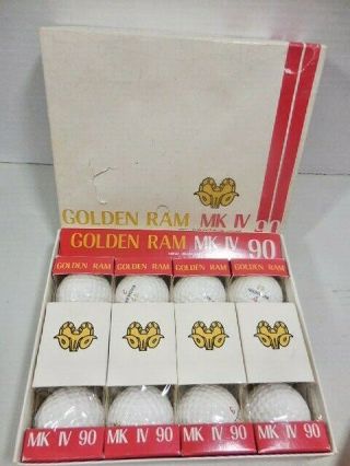 Vintage Golden Ram Mk Iv 90 One Dozen Balls In Package E2