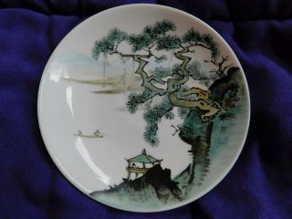 Vintage Hand Painted Japanese Plate With Mark On Back
