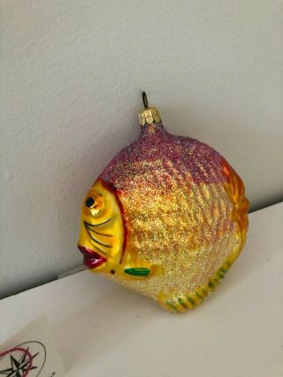 Rare Vintage Blown Glass Christopher Radko Fish Christmas Ornament