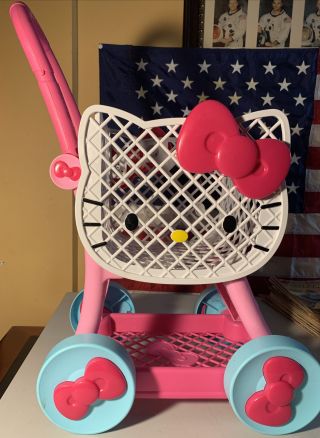 Hello Kitty Shopping Cart Kids Pretend Play 20 " X 15 " X 13 " No Longer Rare