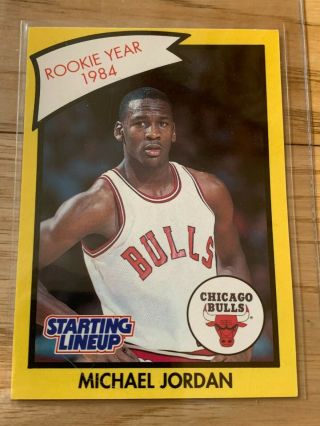 1990 Kenner Starting Lineup Michael Jordan Rookie Year Card - Rare