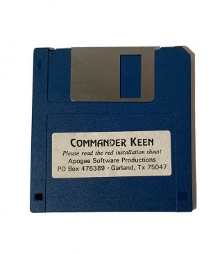 Commander Keen By Apogee 3.  5 " Floppy Disk Pc Dos Rare Video Game (id Software)