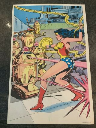 1978 Wonder Woman Dc Comics Inc.  Vintage Pin - Up Poster Rare 14x9 "