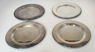 4 Vintage Charger Plates Wma Rogers Oneida Ltd 6 Inch Silver Plated Side Bread