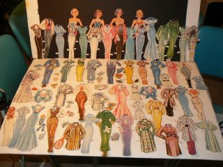 Grown - Up Paper Dolls 1936,  4 Dolls,  79 Cutout Cloths & Accessories