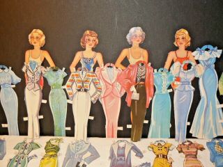 Grown - up Paper Dolls 1936,  4 Dolls,  79 Cutout Cloths & Accessories 2