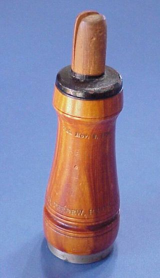 Rare Antique Wood Duck / Crow Call Chas.  H Perdew Henry Ill.  Pat.  Nov.  2 1909