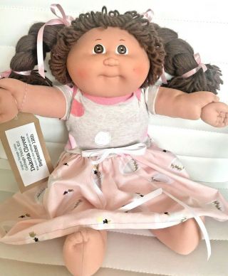 Vintage 1980s Cabbage Patch Kid Doll,  Brunette Braids Brown Eyes,  Factory P,  Hm3