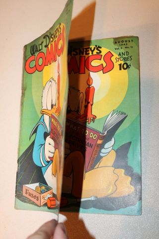 Walt Disney’s Comics & Stories 59 Rare Double Cover Carl Barks Art 1945 Vg -