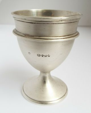Lovely Rare Early - Dated English Antique Victorian 1857 Sterling Silver Egg Cup