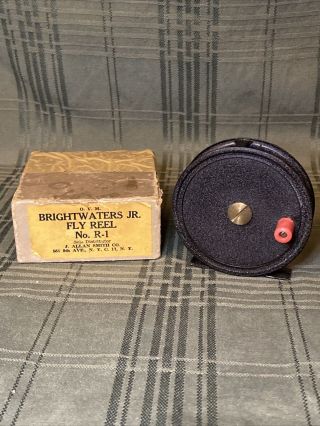 Vintage Rare O.  V.  M Brightwaters Fly Reel No.  R - 1 Single Action With Box