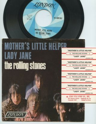 Rare Rock 45,  P/s & Title Strips - The Rolling Stones - Mother 
