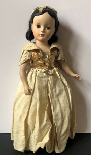 Rare Walt Disney’s Madame Alexander Snow White Antique Figure Doll 14” Gold